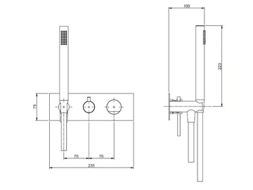 BORGIA 89529V3 - Recessed stainless steel shower mixer with hand shower by Rubinetterie Frattini - view 3